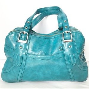Maxx New York Turquoise Silver Roomy Satchel - Used, good condition
